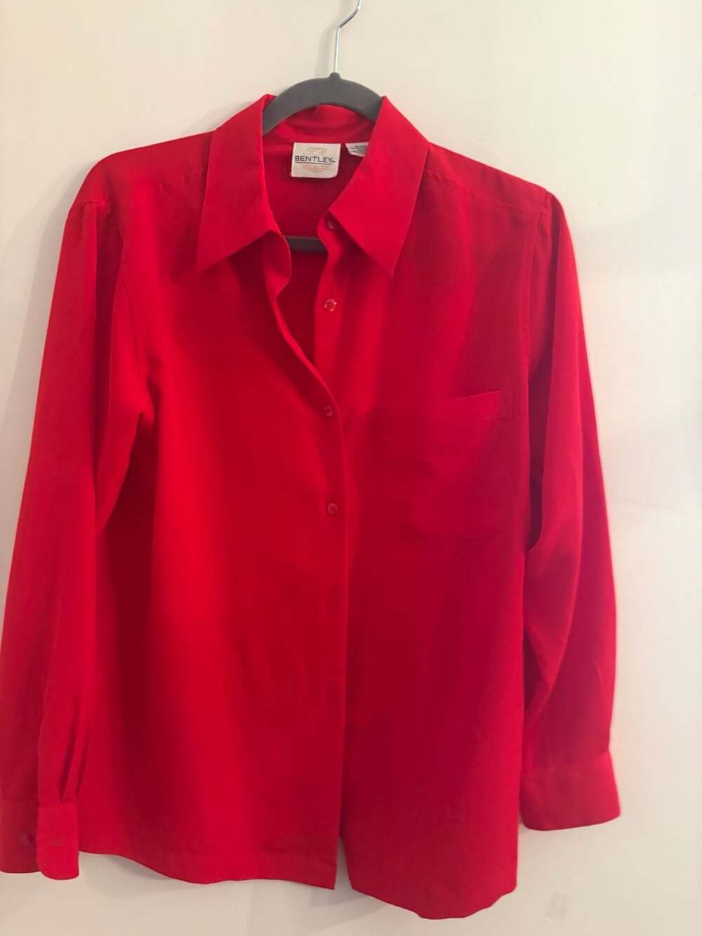 JR Bentley Red Long Sleeve Button Down Shirt Size S